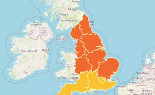 Amber alert for cold weather issued for England as temperatures plunge