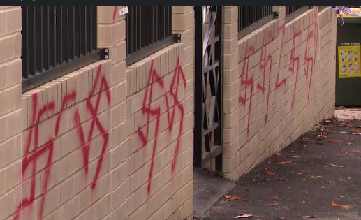 Sydney Synagogue vandalized with swastikas after graffiti in Allawah