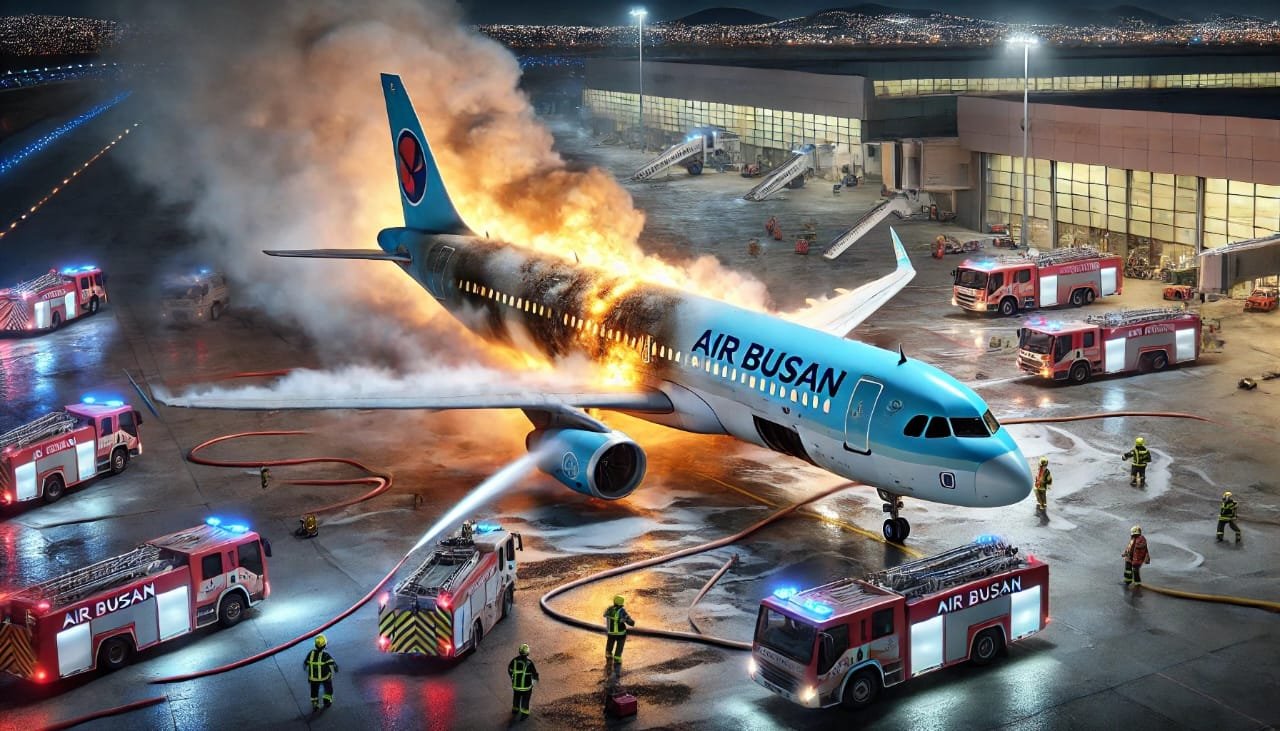 Air Busan Airbus A321 Catches Fire at Gimhae Airport; Passengers Evacuated Safely